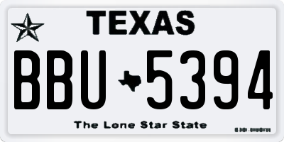 TX license plate BBU5394