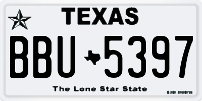 TX license plate BBU5397