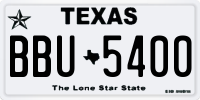 TX license plate BBU5400