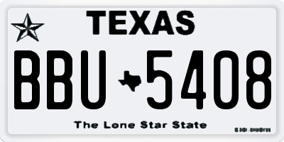 TX license plate BBU5408