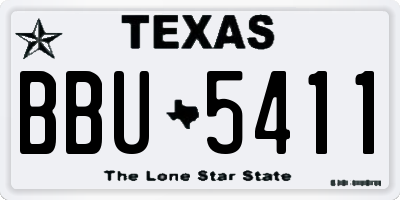 TX license plate BBU5411