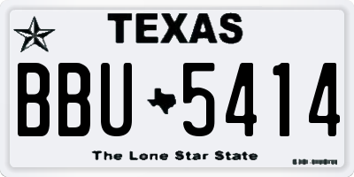 TX license plate BBU5414