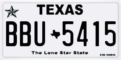 TX license plate BBU5415