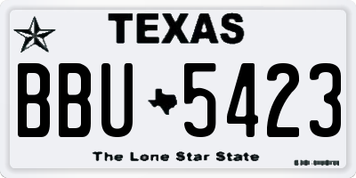 TX license plate BBU5423