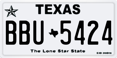 TX license plate BBU5424