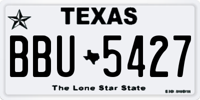 TX license plate BBU5427