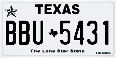 TX license plate BBU5431