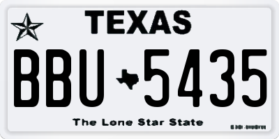 TX license plate BBU5435