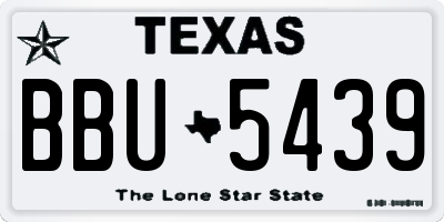 TX license plate BBU5439