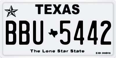 TX license plate BBU5442