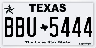 TX license plate BBU5444