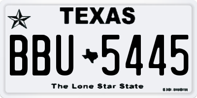 TX license plate BBU5445