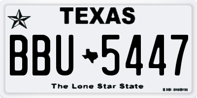 TX license plate BBU5447