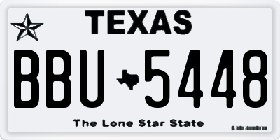 TX license plate BBU5448