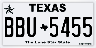 TX license plate BBU5455