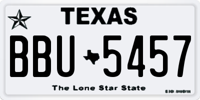 TX license plate BBU5457