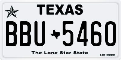 TX license plate BBU5460
