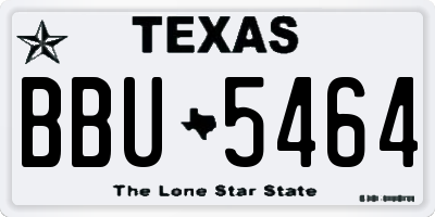 TX license plate BBU5464