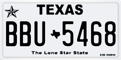 TX license plate BBU5468