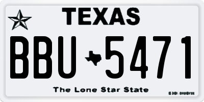 TX license plate BBU5471