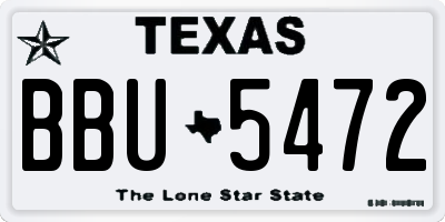 TX license plate BBU5472