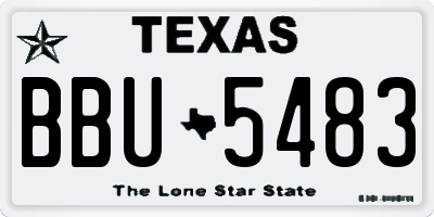 TX license plate BBU5483