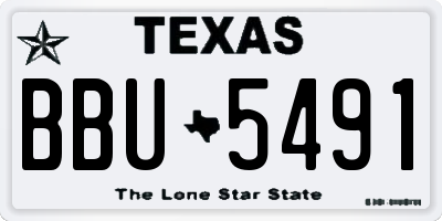 TX license plate BBU5491