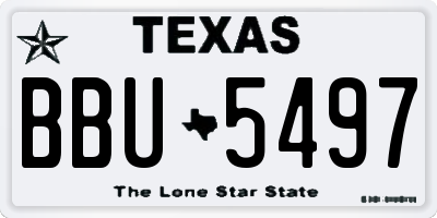 TX license plate BBU5497