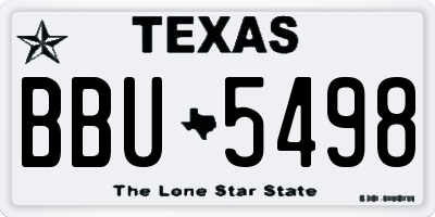 TX license plate BBU5498