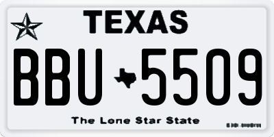 TX license plate BBU5509
