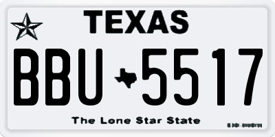 TX license plate BBU5517