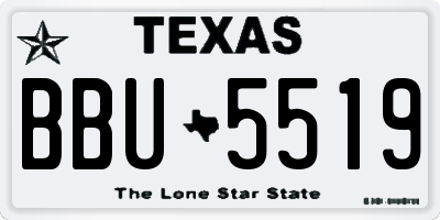 TX license plate BBU5519