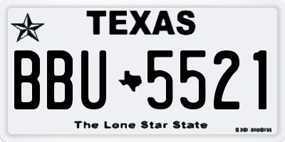 TX license plate BBU5521