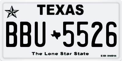 TX license plate BBU5526