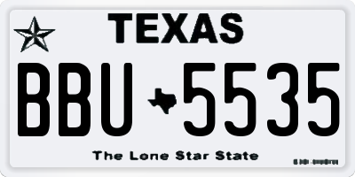 TX license plate BBU5535