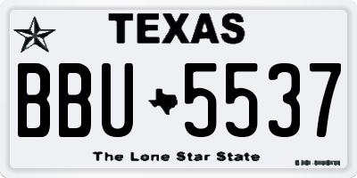 TX license plate BBU5537