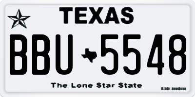 TX license plate BBU5548