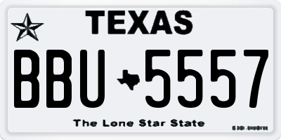 TX license plate BBU5557