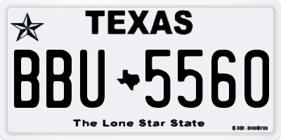 TX license plate BBU5560