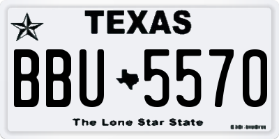 TX license plate BBU5570