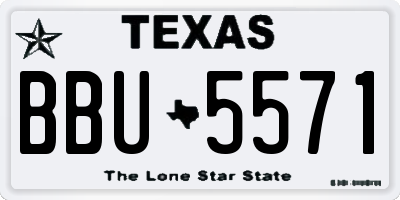 TX license plate BBU5571