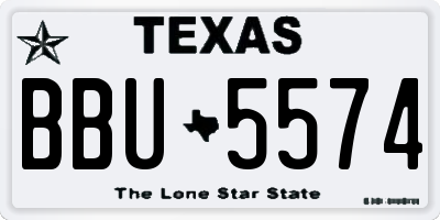 TX license plate BBU5574