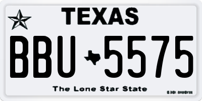 TX license plate BBU5575