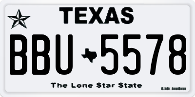TX license plate BBU5578