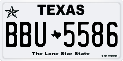 TX license plate BBU5586