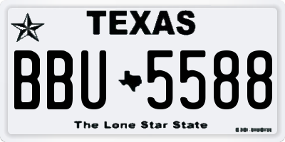 TX license plate BBU5588