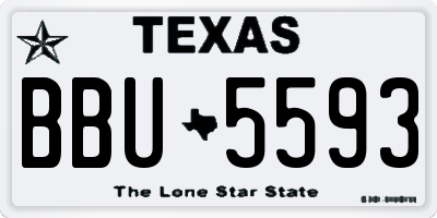 TX license plate BBU5593