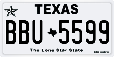 TX license plate BBU5599