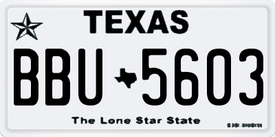 TX license plate BBU5603