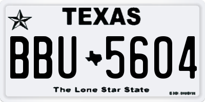TX license plate BBU5604